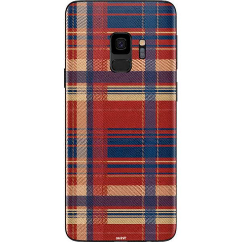 Red and Blue Plaid Galaxy S9 Skin